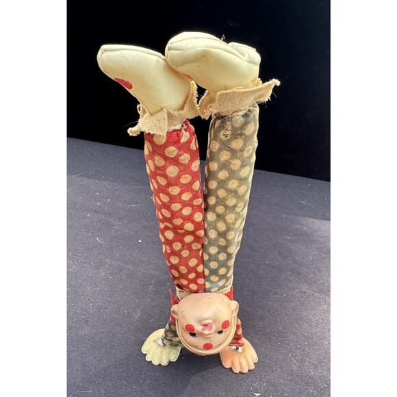 CIRCUS CLOWN DOING HAND STAND TIN WIND UP TOY JAPAN 1930s WORKS! -TO18 - Picture 11 of 11